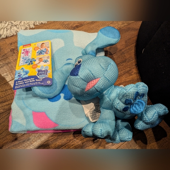 Blue's Clues & You Bath Time Fun 2 Piece Character Scrubby & Towel New! - Picture 7 of 9